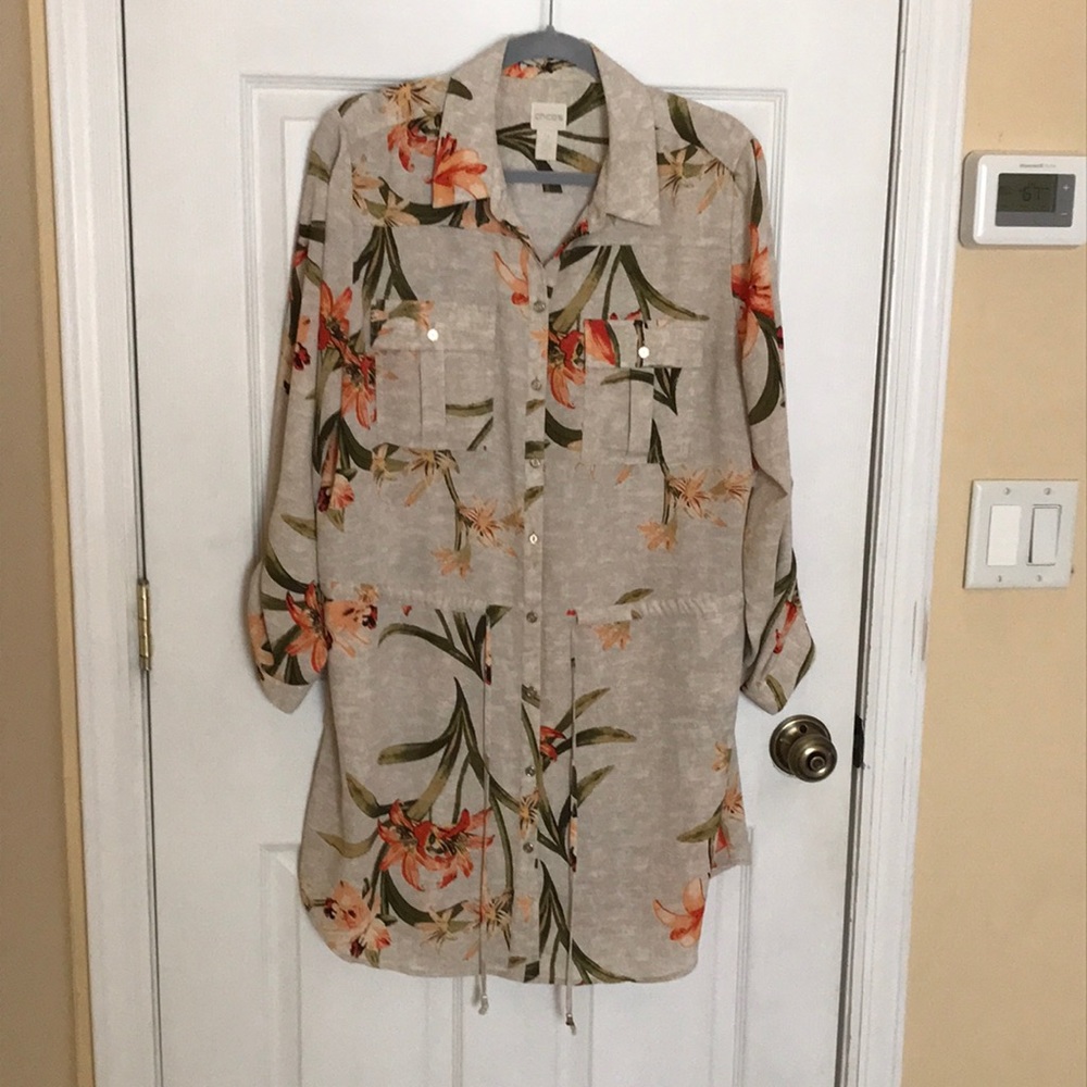 Chico’s tropical style dress/tunic.